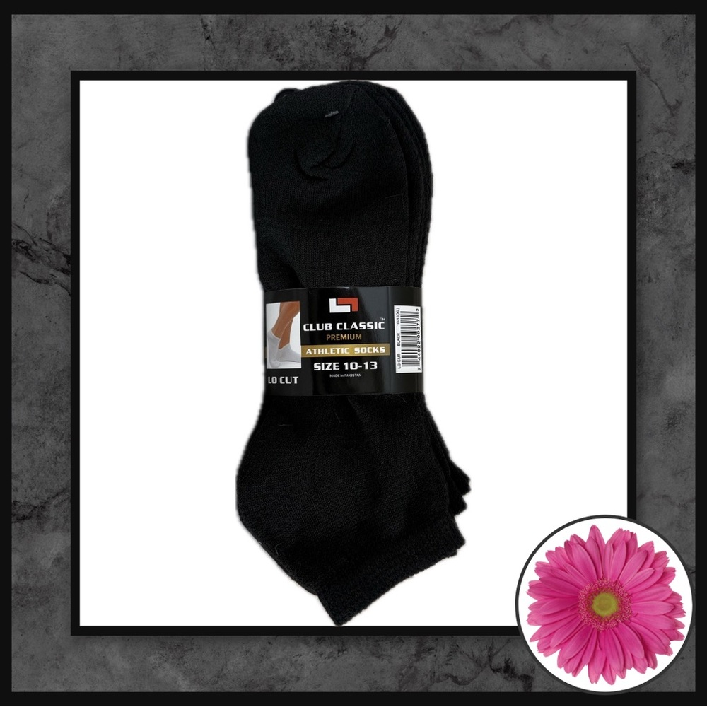 3/$10, 5/$15 - Club Classic Men’s Athletic Ankle Socks – Size 10–13 (3-Pack)
